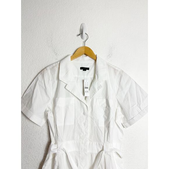 NWT J. Crew Patch-Pocket Cotton White Poplin Shirtdress Size 14 Lightweight - Picture 4 of 14